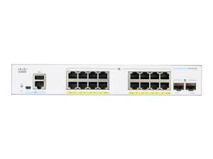 Cisco Business 250 Series CBS250-16P-2G - Commutateur - C3 - intelligent - 16 x 10/100/1000 (PoE+) + 2 x Gigabit SFP - Montable sur rack - PoE+ (120 W) - CBS250-16P-2G-EU - Concentrateurs et commutateurs gigabit
