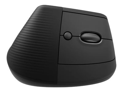 Logitech Lift Vertical Ergonomic Mouse - Souris verticale - ergonomique - optique - 6 boutons - sans fil - Bluetooth, 2.4 GHz - récepteur USB Logitech Logi Bolt - graphite - 910-006473 - Souris