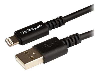 StarTech.com Câble Apple® Lightning vers USB pour iPhone, iPod, iPad de 3 m noir - Câble iPhone - Chargeur synchronisation Lightning - 3 m - Câble Lightning - Lightning mâle pour USB mâle - 3 m - noir - pour P/N: BOX4CABLE - USBLT3MB - Câbles spéciaux
