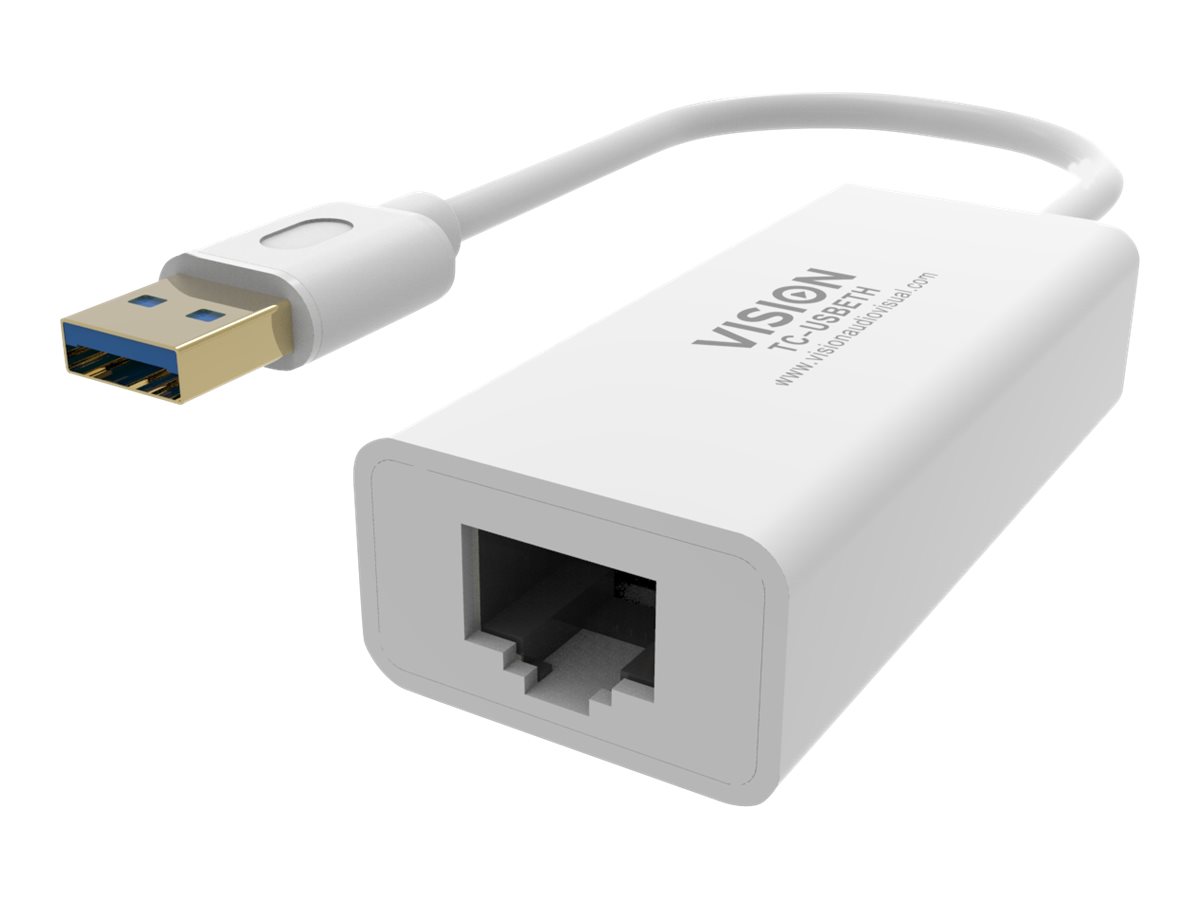 Vision TC-USBETH - Adaptateur réseau - USB 3.0 - Gigabit Ethernet x 1 - blanc - TC-USBETH - Cartes réseau USB