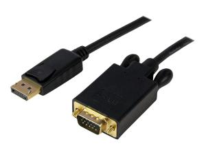 StarTech.com Adaptateur DisplayPort™ vers VGA - Câble Convertisseur Actif Vidéo Display Port Mâle / VGA Mâle 1080p 1920x1200 - Noir 3m - Câble DisplayPort - DisplayPort (M) pour HD-15 (VGA) (M) - 3.05 m - verrouillé - noir - DP2VGAMM10B - Câbles pour périphérique
