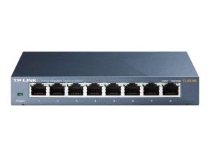 TP-Link Commutateur Gigabit métallique TL-SG108 à 8 ports - Commutateur - non géré - 8 x 10/100/1000 - de bureau - TL-SG108 - Concentrateurs et commutateurs gigabit