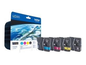 Brother LC985VALBP - Pack de 4 - noir, jaune, cyan, magenta - original - blister - cartouche d'encre - pour Brother DCP-J125, DCP-J140, DCP-J315, DCP-J515, MFC-J220, MFC-J265, MFC-J410, MFC-J415 - LC985VALBP - Cartouches d'imprimante