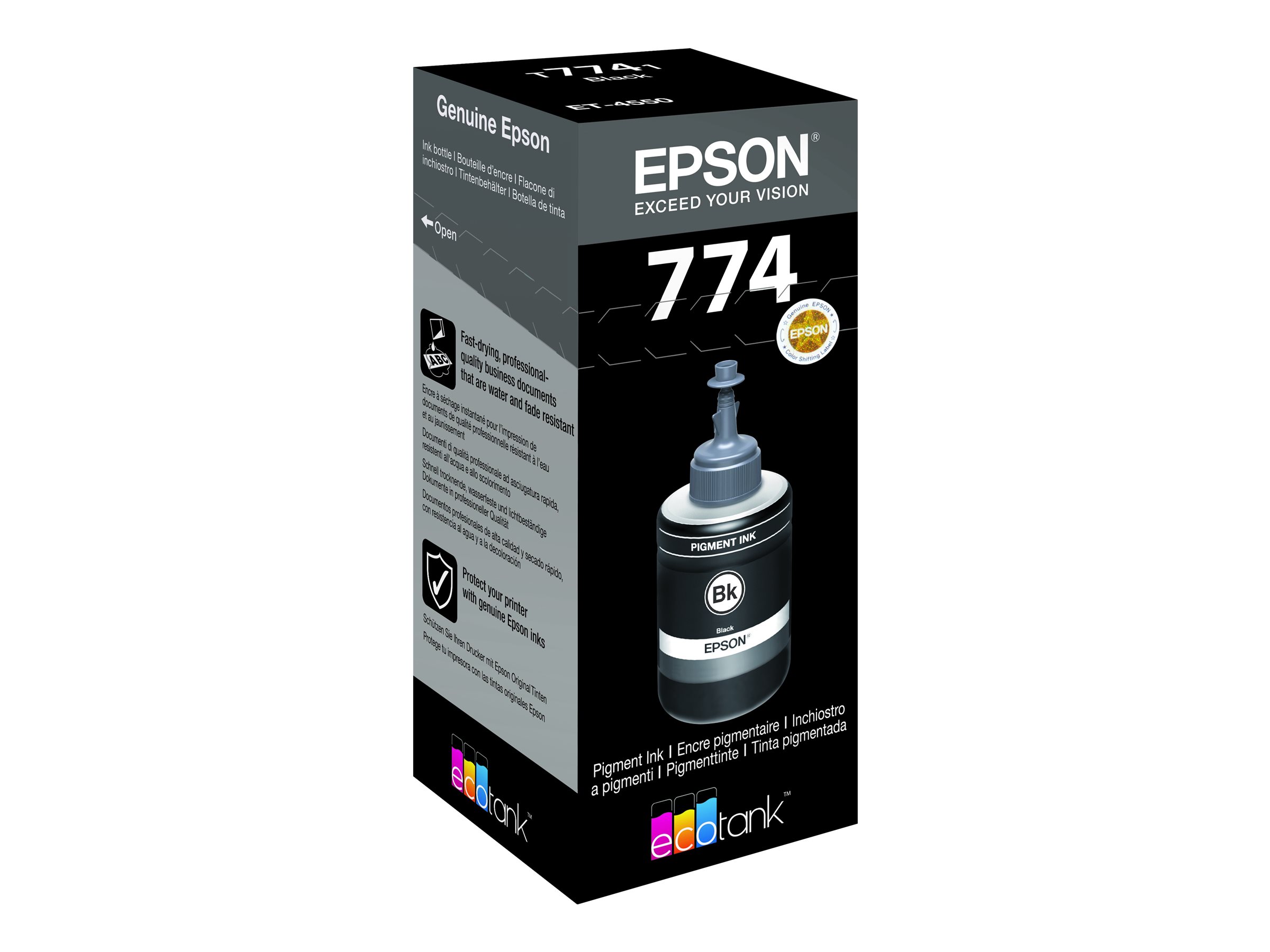 Epson T7741 - 140 ml - noir - original - recharge d'encre - pour EcoTank ET-16500, ET-3600, ET-4550, ET-4550 Stickers, M200 - C13T774140 - Cartouches d'encre Epson