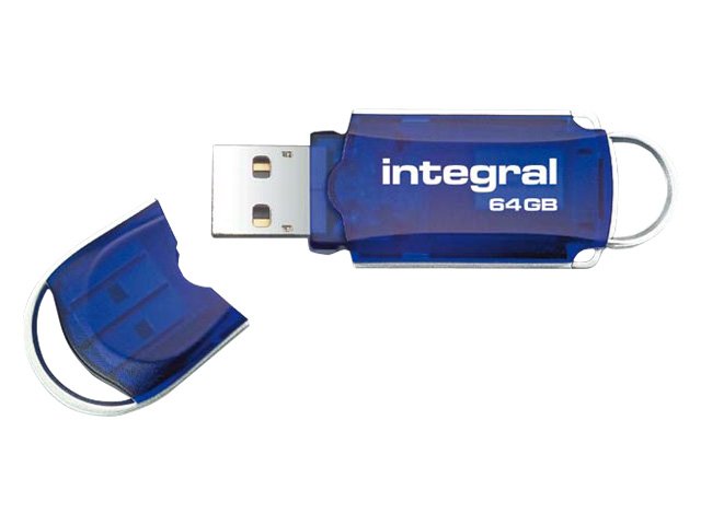 Integral Courier - Clé USB - 64 Go - USB 2.0 - bleu - INFD64GBCOU - Lecteurs flash