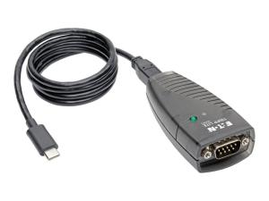 Eaton Tripp Lite Series USB-C to Serial Adapter (DB9) - Keyspan, High-Speed (M/M), Detachable Cable, TAA - Adaptateur série - USB - RS-232 x 1 - noir - Conformité TAA - USA-19HS-C - Adaptateurs réseau filaires