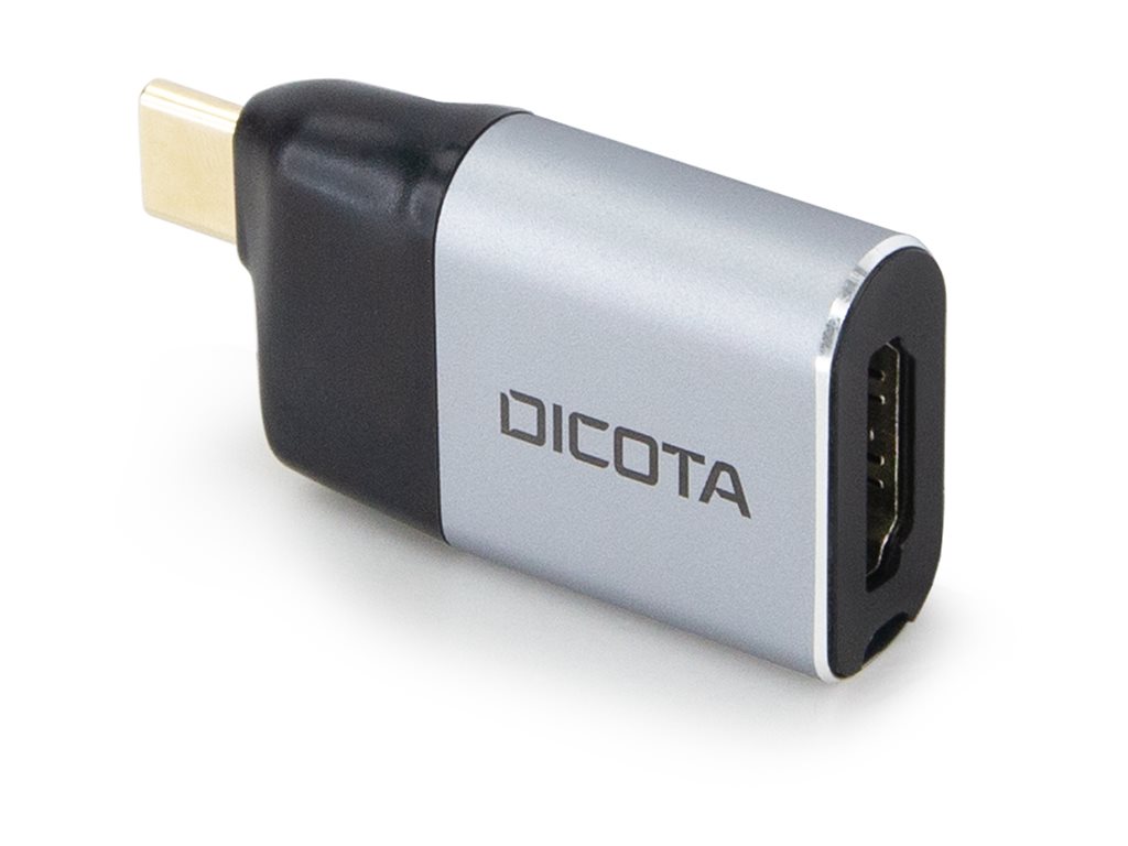 DICOTA - Adaptateur vidéo - 24 pin USB-C mâle pour HDMI, 24 pin USB-C femelle - argent - Alimentation USB (100 W), support pour 4K60Hz - D32047 - Accessoires pour téléviseurs