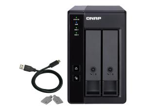 QNAP TR-002 - Baie de disques - 2 Baies (SATA-600) - USB 3.1 Gen 2 (externe) - TR-002 - Baies de disque USB