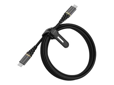 OtterBox Premium - Câble USB - 24 pin USB-C (M) pour 24 pin USB-C (M) - USB 2.0 - 3 A - 2 m - Prise en charge de Power Delivery - noir glamour - 78-52678 - Câbles USB