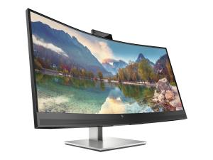 HP E34m G4 Conferencing Monitor - E-Series - écran LED - incurvé - 34" - 3440 x 1440 WQHD @ 75 Hz - VA - 400 cd/m² - 3000:1 - 5 ms - HDMI, DisplayPort, USB-C - haut-parleurs - argent (support), tête noire - 40Z26AA#ABB - Écrans d'ordinateur