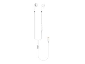 BIGBEN Connected ERGO - Écouteurs avec micro - embout auriculaire - filaire - Lightning - blanc - pour Apple iPad/iPhone/iPod (Lightning) - KPMFIW - Écouteurs