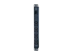 APC Easy Basic Rack PDU EPDU1016B - Unité de distribution secteur (rack-montable) - CA 200/208/230 V - 3680 VA - entrée : IEC 60320 C20 - connecteurs de sortie : 8 (power IEC 60320 C13) - 1U - 2.5 m cordon - noir - pour P/N: AR106V, SCL400RMJ1U, SCL500RMI1UC, SCL500RMI1UNC, SMTL1000RMI2UC, SMTL750RMI2UC - EPDU1016B - Parasurtenseurs et PDU