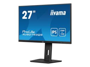 iiyama ProLite XUB2793QS-B6 - Écran LED - 27" - 2560 x 1440 QHD @ 100 Hz - IPS - 250 cd/m² - 1300:1 - 1 ms - HDMI, DisplayPort - haut-parleurs - noir, mat - XUB2793QS-B6 - Écrans d'ordinateur