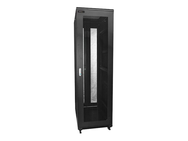 StarTech.com 42U Server Rack Cabinet - 4-Post Adjustable Depth (5.9" to 36.4") IT Network Equipment Rack Enclosure with Casters - 2000lbs (RK4236BKB) - Rack armoire - sur le sol - noir - 42U - 19" - RK4236BKB - Accessoires pour serveur