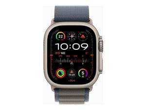Apple Watch Ultra 2 - 49 mm - titane - montre intelligente avec Boucle Alpine - textile - bleu - taille du bracelet : S - 64 Go - Wi-Fi, LTE, UWB, Bluetooth - 4G - 61.4 g - MREK3NF/A - Montres intelligentes