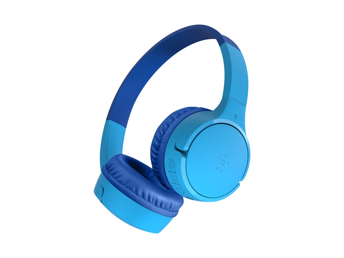 Belkin SoundForm Mini - Écouteurs avec micro - sur-oreille - Bluetooth - sans fil, filaire - jack 3,5mm - bleu - AUD002BTBLV3 - Écouteurs