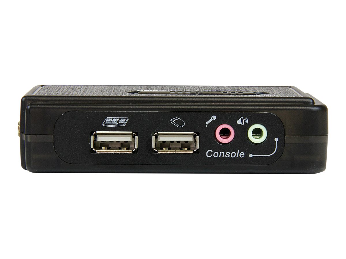 StarTech.com Kit commutateur KVM USB VGA à 2 ports avec audio et câbles - Switch écran clavier souris - Noir - Commutateur écran-clavier-souris/audio - 2 x KVM / audio - 1 utilisateur local - de bureau - SV211KUSB - Commutateurs KVM