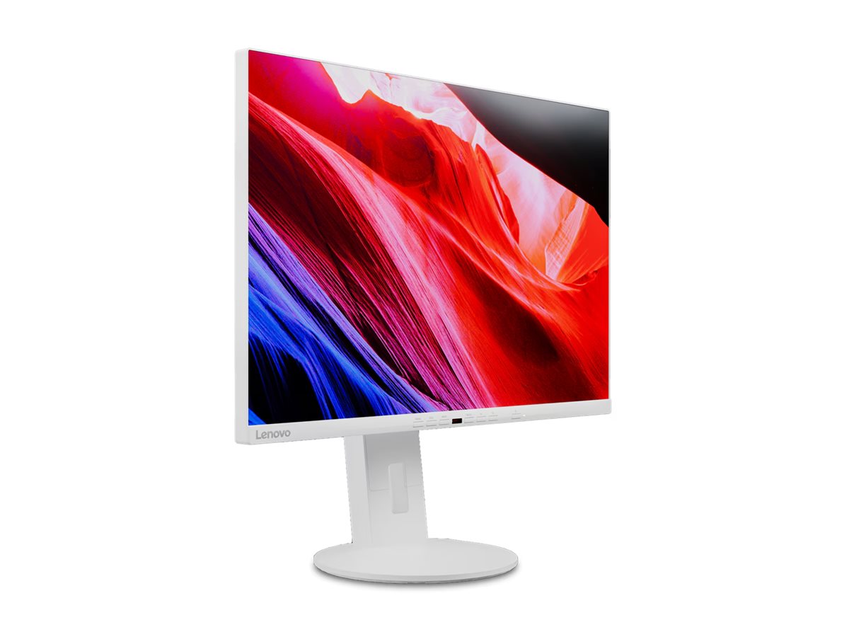 Lenovo C24d-20 - Écran LED - 24" - 1920 x 1200 WUXGA @ 60 Hz - IPS - 300 cd/m² - 1000:1 - 5 ms - HDMI, DVI, DisplayPort, VGA - haut-parleurs - blanc grisé - 63FENAT2EU - Écrans d'ordinateur