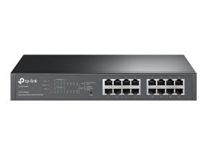 TP-Link TL-SG1016PE - Commutateur - intelligent - 8 x 10/100/1000 (PoE+) + 8 x 10/100/1000 - de bureau, Montable sur rack - PoE+ (110 W) - TL-SG1016PE - Concentrateurs et commutateurs gigabit