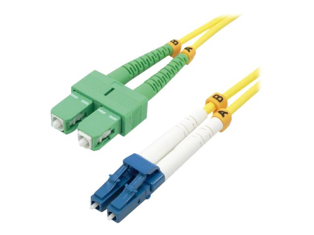 MCL - Câble réseau - mode unique LC (M) pour mode unique SC/APC (M) - 1 m - fibre optique - 9 / 125 micromètres - OS2 - sans halogène - FJOS2/SCA-LC-1M - Câblesenfibres