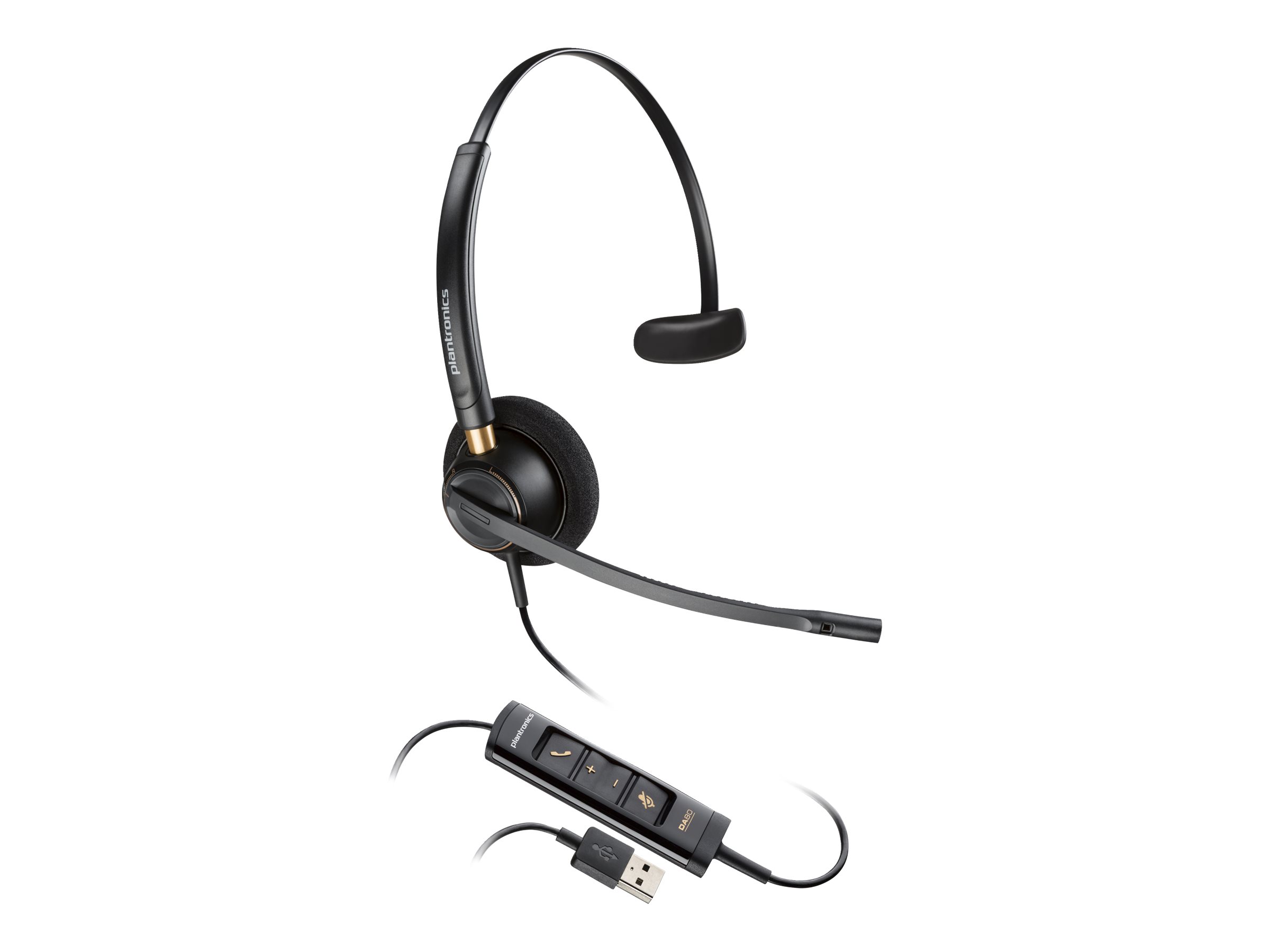 Poly EncorePro 515 - EncorePro 500 series - micro-casque - sur-oreille - filaire - USB-A - noir - Certifié pour Skype for Business - 783R0AA - Écouteurs