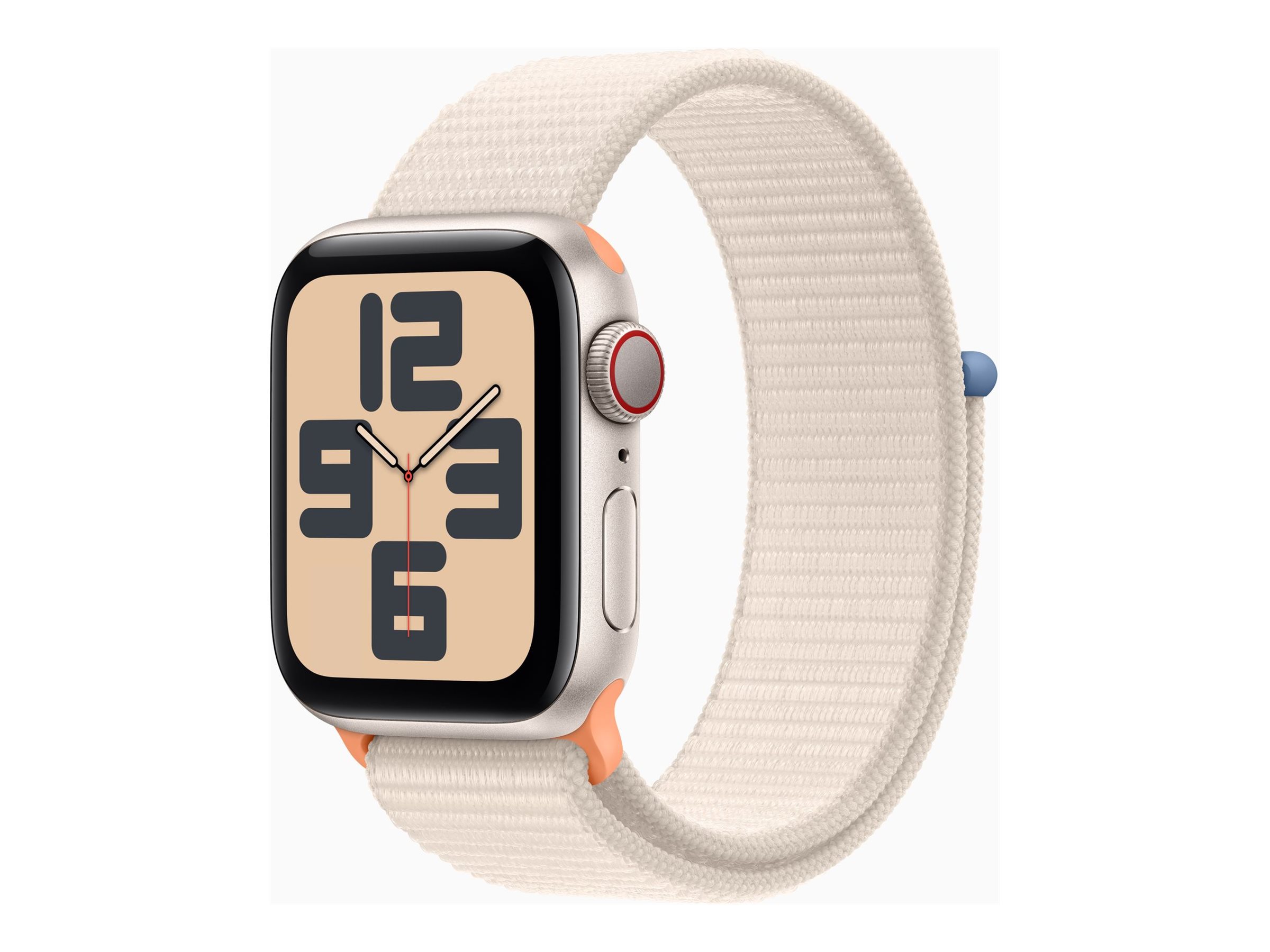 Apple Watch SE (GPS + Cellular) - 2e génération - 40 mm - aluminium droit - montre intelligente avec boucle sport - textile - droit - taille du poignet : 130-200 mm - 32 Go - Wi-Fi, LTE, Bluetooth - 4G - 27.8 g - MRG43QF/A - Montres intelligentes