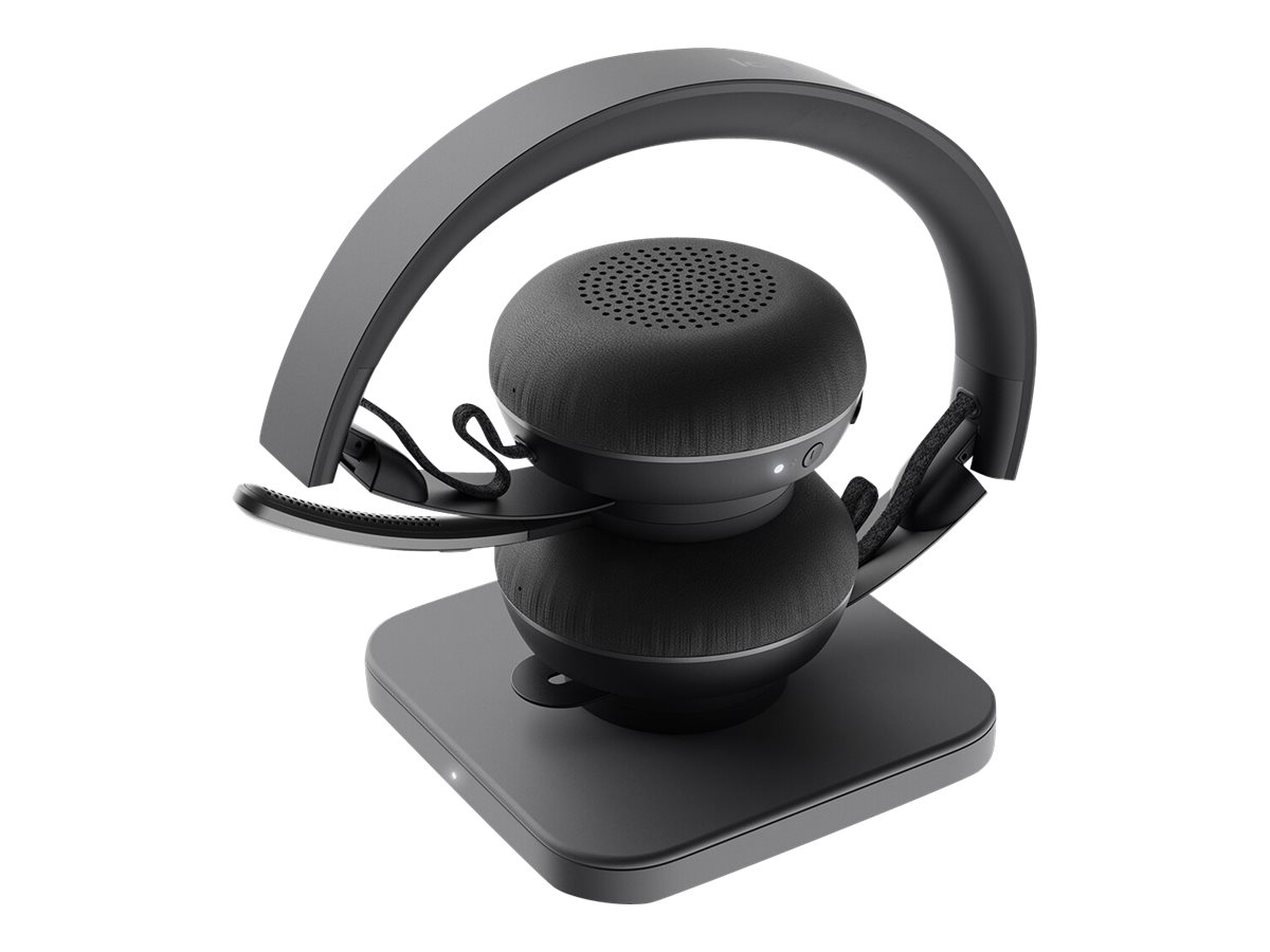 Logitech Zone Wireless Plus - Micro-casque - sur-oreille - Bluetooth - sans fil - Suppresseur de bruit actif - isolation acoustique - graphite - Certifié pour Microsoft Teams - 981-000919 - Écouteurs