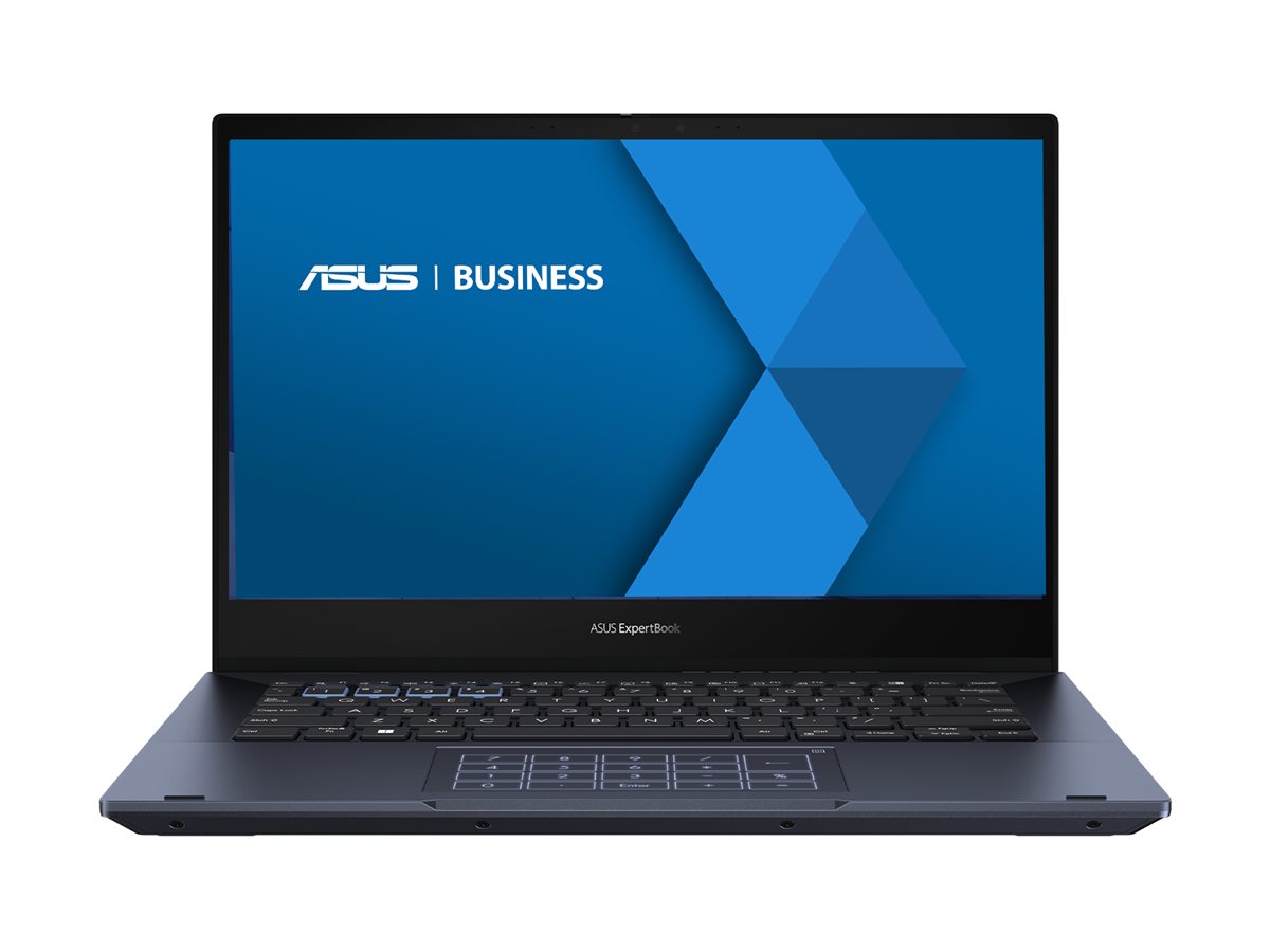 ASUS ExpertBook B5 Flip B5402FVA-KA0156X - Conception inclinable - Intel Core i5 - 1340P / jusqu'à 4.6 GHz - Win 11 Pro - Carte graphique Intel Iris Xe - 16 Go RAM - 512 Go SSD NVMe - 14" IPS écran tactile 1920 x 1080 (Full HD) - Gigabit Ethernet - Wi-Fi 6E, Bluetooth - noir étoilé - 90NX06N1-M00560 - Ordinateurs portables