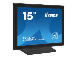 iiyama ProLite T1532MSC-B1S - Écran LCD - 15" - écran tactile - 1024 x 768 - TN - 350 cd/m² - 800:1 - 8 ms - HDMI, VGA, DisplayPort - haut-parleurs - noir, mat - T1532MSC-B1S - Écrans d'ordinateur