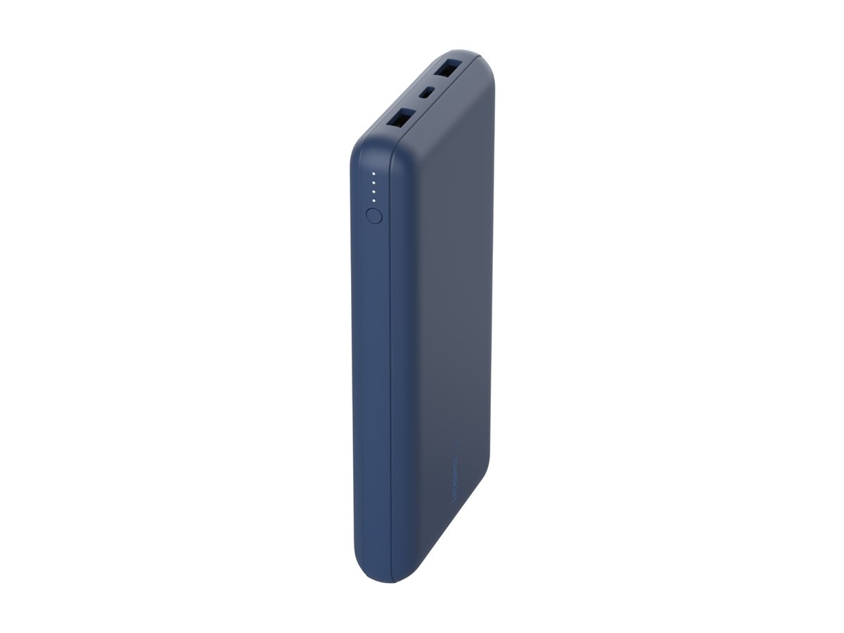 Belkin BOOST CHARGE - Banque d'alimentation - 20000 mAh - 15 Watt - 3 connecteurs de sortie (USB, 24 pin USB-C) - sur le câble : USB-C - bleu - BPB012BTBL - Batteries spécifiques