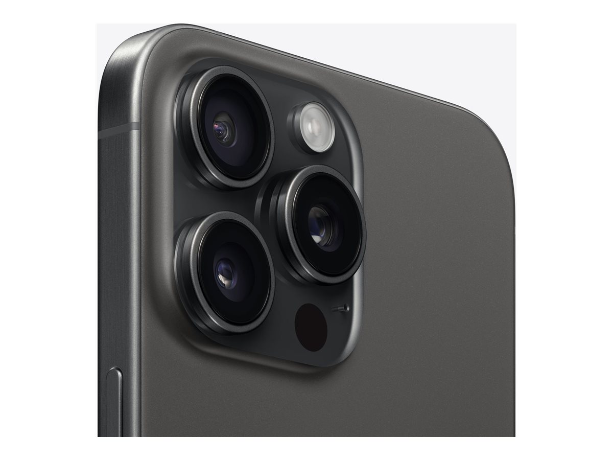 Apple iPhone 15 Pro Max - 5G smartphone - double SIM / Mémoire interne 512 Go - écran OEL - 6.7" - 2796 x 1290 pixels (120 Hz) - 3 x caméras arrière 48 MP, 12 MP, 12 MP - front camera 12 MP - titane noir - MU7C3ZD/A - iPhone