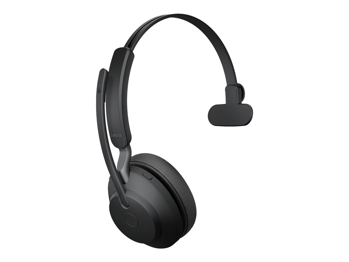 Jabra Evolve2 65 UC Mono - Micro-casque - sur-oreille - convertible - Bluetooth - sans fil - USB-A - isolation acoustique - noir - 26599-889-999 - Écouteurs