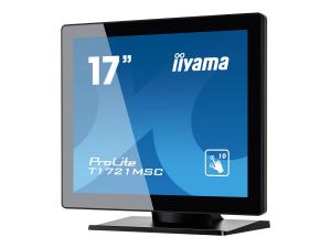 iiyama ProLite T1721MSC-B1 - Écran LED - 17" - écran tactile - 1280 x 1024 @ 75 Hz - TN - 250 cd/m² - 1000:1 - 5 ms - DVI-D, VGA - haut-parleurs - noir - T1721MSC-B1 - Écrans d'ordinateur