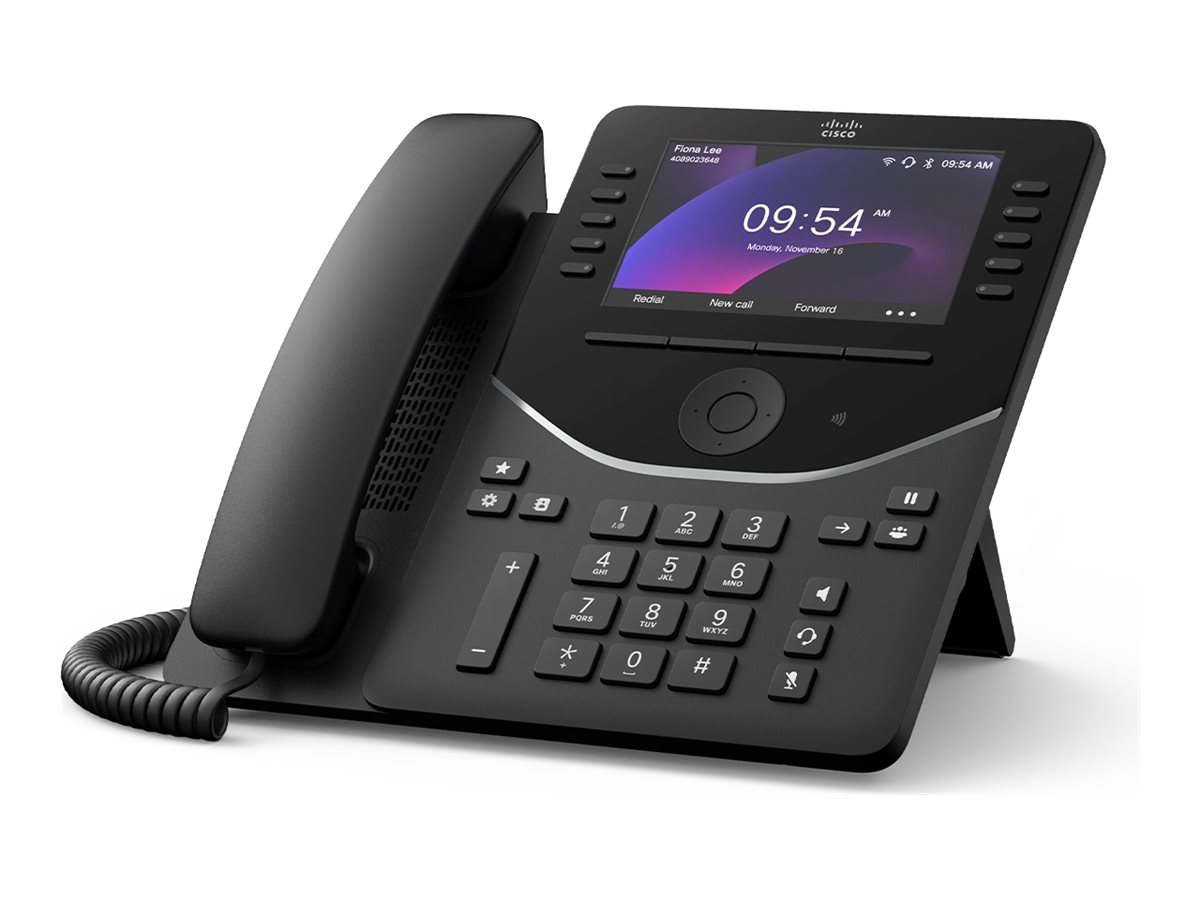 Cisco Desk Phone 9861 - Téléphone VoIP - avec Trusted Platform Module (TPM) 2.0 avec ID d'appelant/appel en instance - IEEE 802.11a/b/g/n/ac (Wi-Fi) / Bluetooth 5.2 LE - SIP, SDP, RTCP, RTP, SRTP - 130 lignes - noir de charbon - DP-9861-K9= - Téléphones VoIP