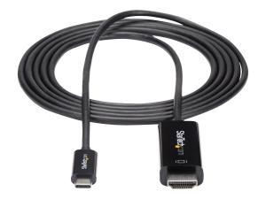 StarTech.com Câble USB C vers HDMI 6 pieds (2 m), câble adaptateur vidéo USB Type C 4K 60 Hz vers HDMI 2.0, compatible Thunderbolt 3, ordinateur portable vers moniteur/écran HDMI, câble DP 1.2 Alt Mode HBR2, noir - câble vidéo USB-C 4K (CDP2HD2MBNL ) - Câble adaptateur - 24 pin USB-C mâle pour HDMI mâle - 2 m - noir - support pour 4K60Hz (3840 x 2160) - pour P/N: TB4CDOCK - CDP2HD2MBNL - Câbles HDMI