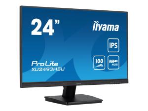 iiyama ProLite XU2493HSU-B6 - Écran LED - 24" (23.8" visualisable) - 1920 x 1080 Full HD (1080p) @ 100 Hz - IPS - 250 cd/m² - 1000:1 - 1 ms - HDMI, DisplayPort - haut-parleurs - noir mat - XU2493HSU-B6 - Écrans d'ordinateur