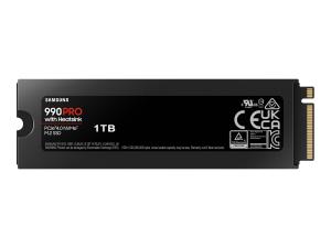 Samsung 990 PRO MZ-V9P1T0GW - SSD - chiffré - 1 To - interne - M.2 2280 - PCIe 4.0 x4 (NVMe) - AES 256 bits - TCG Opal Encryption 2.0 - dissipateur de chaleur intégré - MZ-V9P1T0GW - Disques SSD