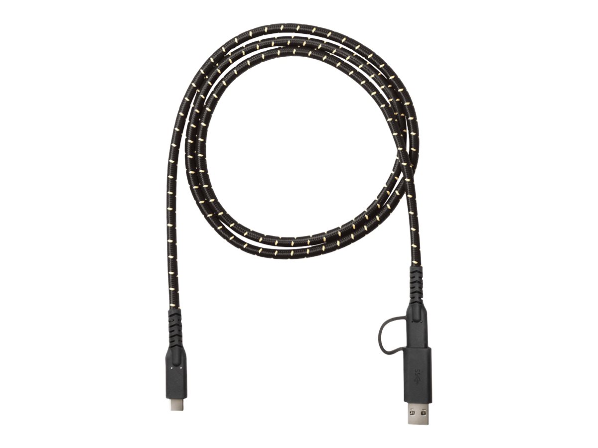 Fairphone - Câble USB - USB type A, 24 pin USB-C (M) pour 24 pin USB-C (M) - USB 3.2 Gen 2 - 5 V - 3 A - 1.2 m - noir, jaune - 000-0046-000000-0003 - Câbles USB