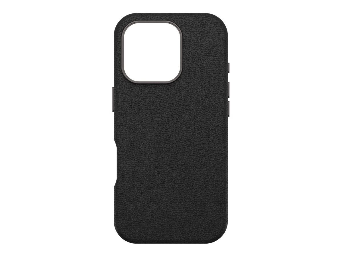 OtterBox Symmetry Plus - Coque de protection pour téléphone portable - compatibilité avec MagSafe - cuir de catus, polyuréthane - noir cendré (noir) - pour Apple iPhone 16 Pro - 77-96317 - Coques et étuis pour téléphone portable