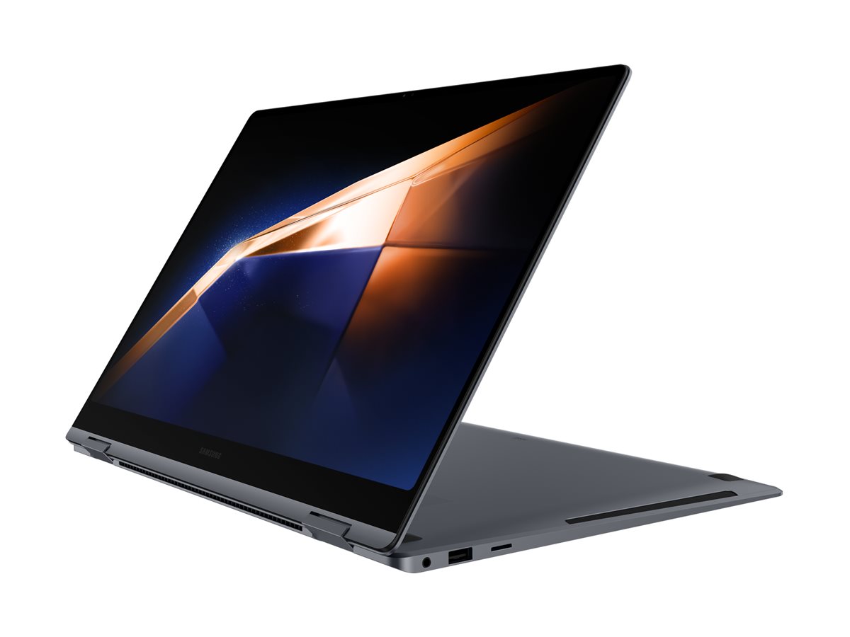 Samsung Galaxy Book4 Pro 360 - Conception inclinable - Intel Core Ultra 7 - 155H / jusqu'à 4.8 GHz - Evo - Win 11 Home - Intel Arc Graphics - 16 Go RAM - 512 Go SSD NVMe - 16" AMOLED écran tactile 1920 x 1080 (Full HD) @ 120 Hz - Wi-Fi 6E, Bluetooth - gris - clavier : AZERTY - NP960QGK-KG2FR - Ordinateurs portables