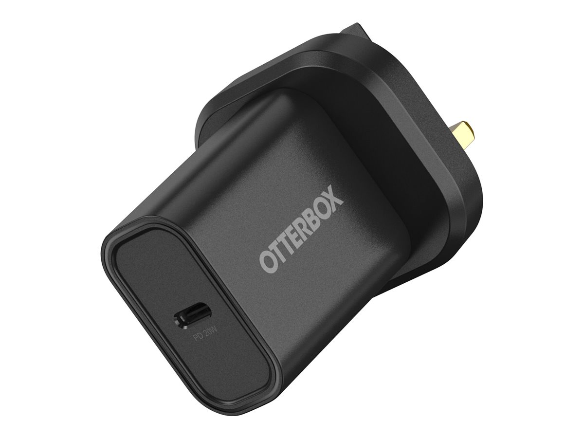 OtterBox - Adaptateur secteur - 20 Watt - PD (24 pin USB-C) - noir - 78-81344 - Adaptateurs électriques et chargeurs