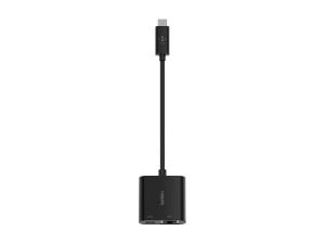 Belkin - Ethernet et adaptateur de charge - USB-C - Gigabit Ethernet x 1 + USB-C (uniquement alimentation) x 1 - INC001btBK - Cartes réseau USB