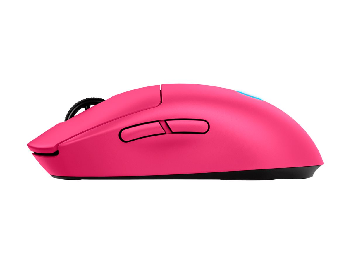 Logitech G PRO 2 - Souris - jeux - droitiers et gauchers - optique - 8 boutons - sans fil, filaire - 2.4 GHz, USB - récepteur USB Logitech LIGHTSPEED - rose - 910-007309 - Souris