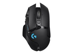 Souris de jeu Logitech G502 LIGHTSPEED - Souris - optique - 11 boutons - sans fil, filaire - 2.4 GHz - récepteur sans fil USB - 910-005567 - Souris