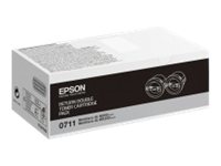 Epson 0711 - Pack de 2 - haute capacité - noir - original - cartouche de toner Epson Return Program - pour WorkForce AL-M200DN, AL-M200DN Double pack bundle ETD, AL-M200DW, AL-MX200DNF, AL-MX200DWF - C13S050711 - Cartouches de toner Epson