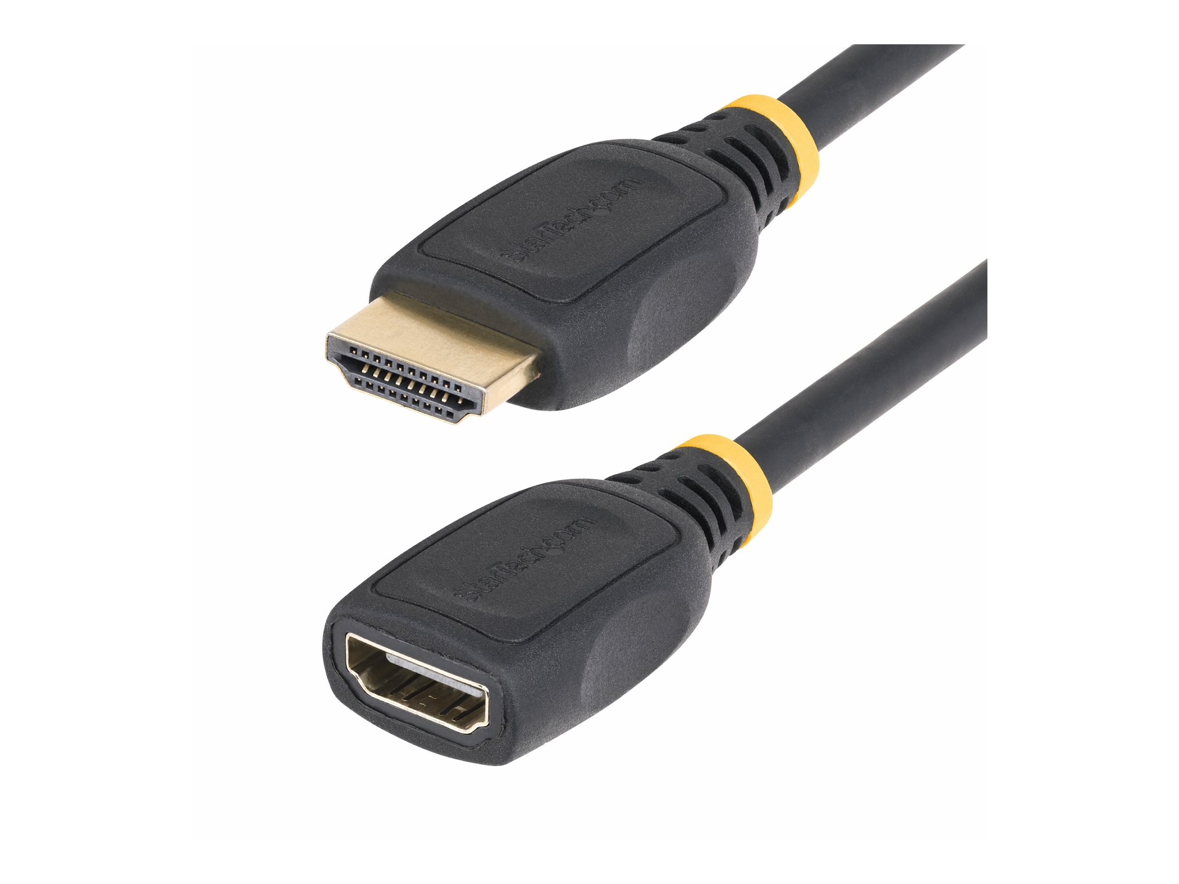 StarTech.com Câble d'Extension HDMI 2.0 de 2 m, Câble HDMI, 4K60Hz, M/F - High Speed - câble de rallonge HDMI - HDMI mâle pour HDMI femelle - 2 m - blindé - noir - support pour 4K60Hz, passif - HD2MF6FL - Câbles HDMI