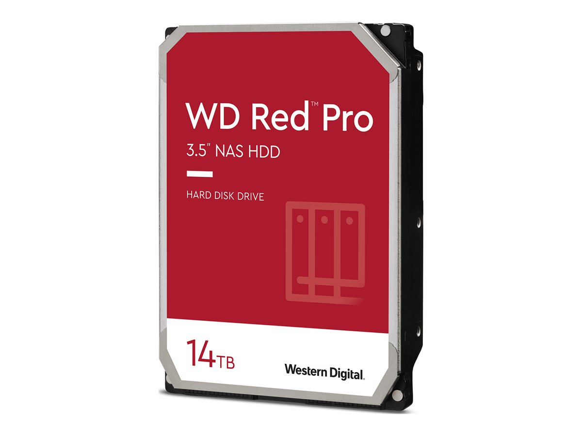 WD Red Pro WD142KFGX - Disque dur - 14 To - interne - 3.5" - SATA 6Gb/s - 7200 tours/min - mémoire tampon : 512 Mo - WD142KFGX - Disques durs internes