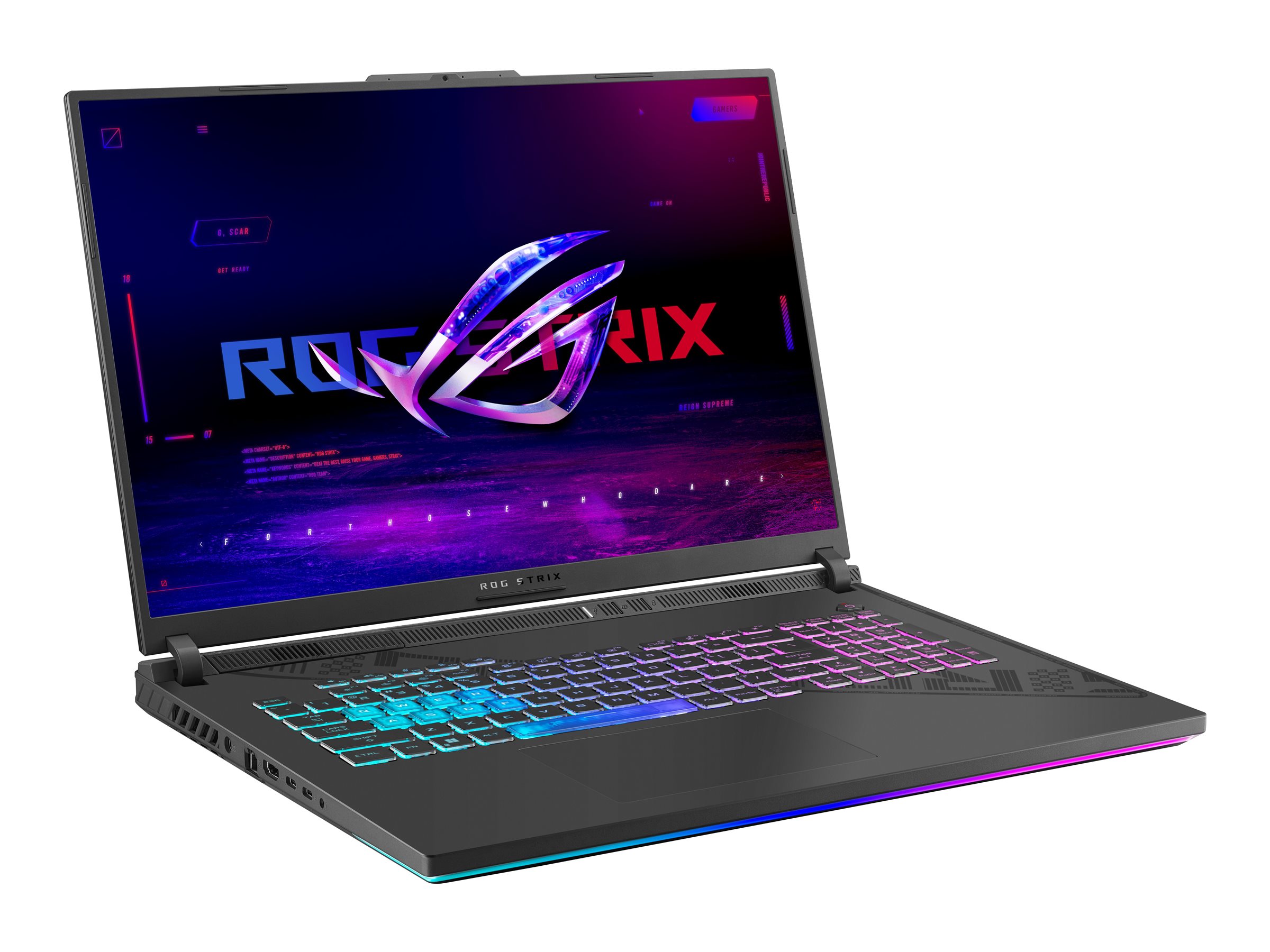 ASUS ROG Strix G18 G814JZ-N6037X - Intel Core i9 - 13980HX / jusqu'à 5.6 GHz - Win 11 Pro - GeForce RTX 4080 - 32 Go RAM - 1 To SSD NVMe - 18" 2560 x 1600 (WQXGA) @ 240 Hz - 2.5 Gigabit Ethernet - Bluetooth, Wi-Fi 6E - gris eclipse - 90NR0CL1-M003N0 - Ordinateurs portables