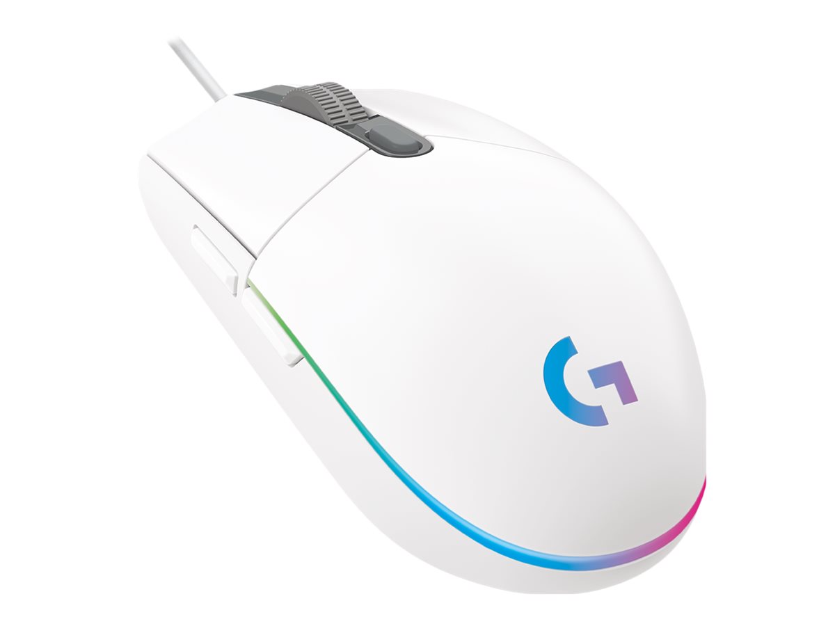 Souris de jeu Logitech G102 LIGHTSYNC - Souris - pour droitiers - optique - 6 boutons - filaire - USB - blanc - 910-005824 - Souris