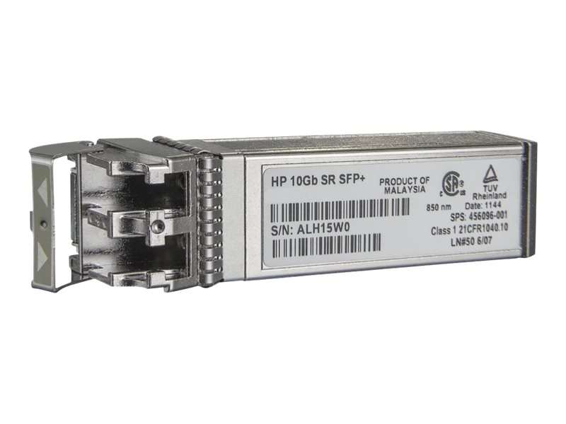 HPE - Module transmetteur SFP+ - 10GbE - 10GBase-SR - LC multi-mode - jusqu'à 300 m - pour Apollo 4200 Gen10; Edgeline e920; ProLiant e910t 2U, XL170r Gen10, XL450 Gen10 - 455883-B21 - Transmetteurs optiques